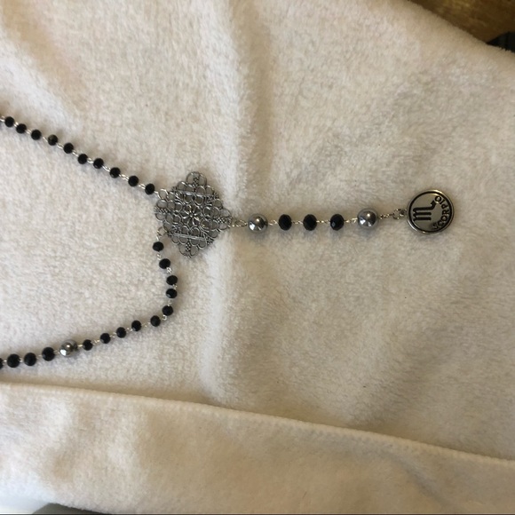 Scorpio Zodiac black beaded rosary necklace handmade - Picture 7 of 9